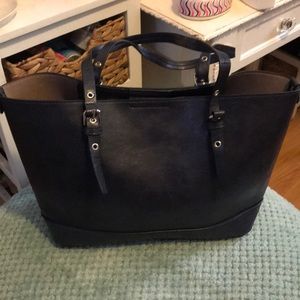 Navy blue/ black genuine leather purse